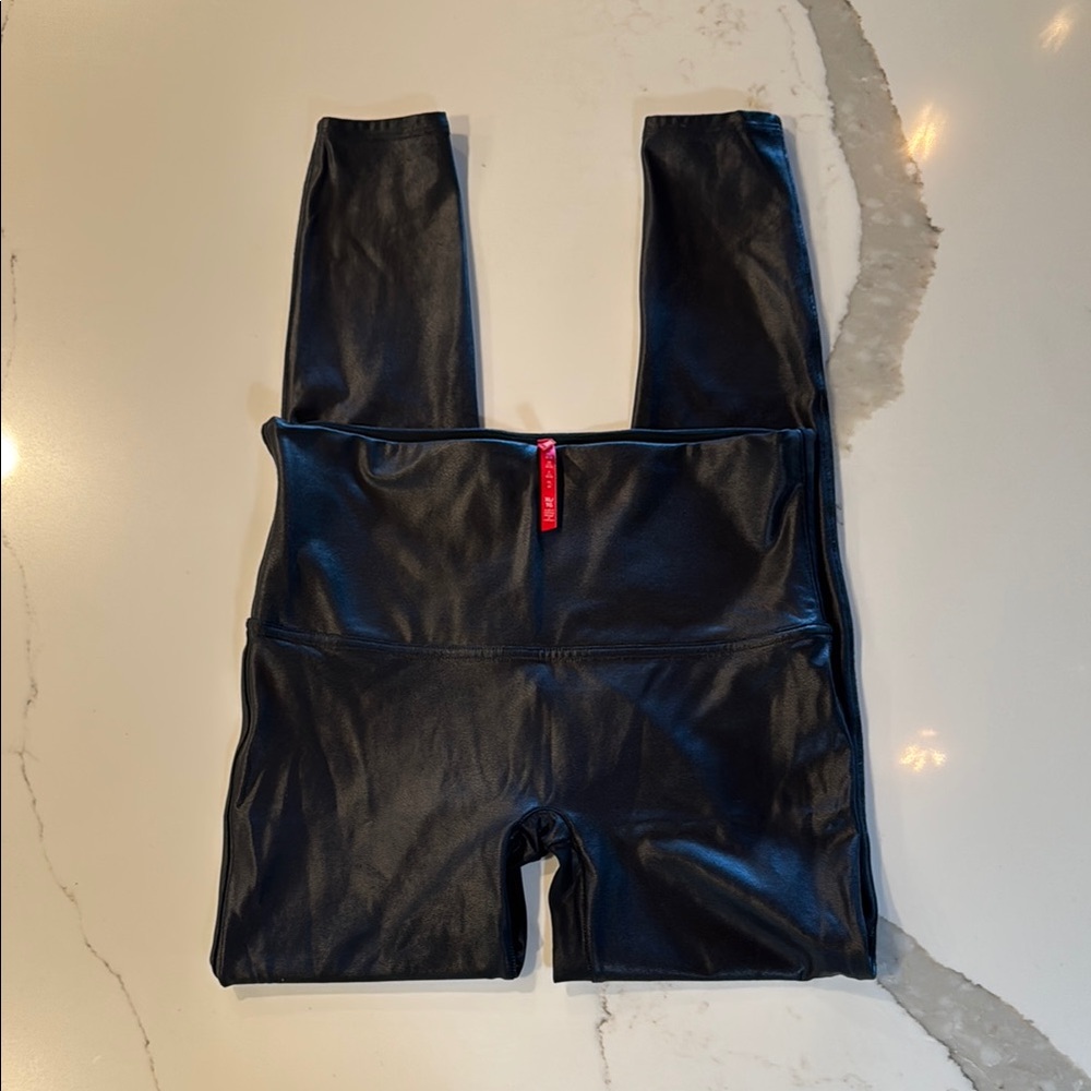 SPANX Black faux leather Leggings
